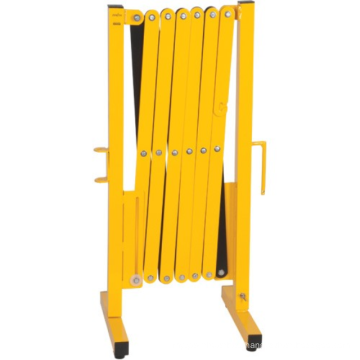 Scissor Expandable Fence Traffic Yellow Expanding Barrier With Wheel